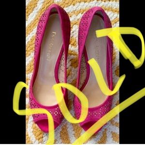 🔥🔥🔥BOGO🔥🔥🔥Hot Pink Leather Peep Toe Heels